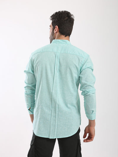 Shirt - Buttoned - Mandarin Neck