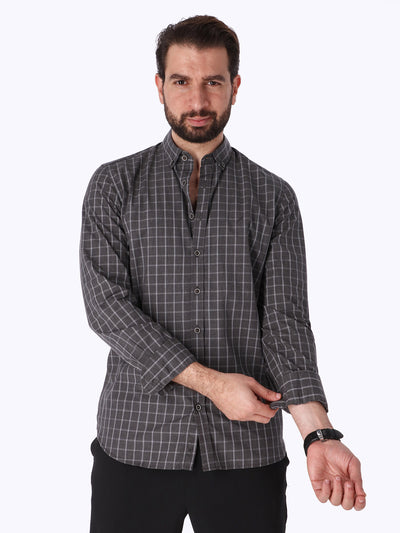 Shirt - Checkered - Turn Down Collar