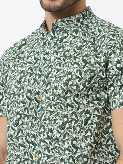 Shirt - Leaf Pattern - Half Sleeves