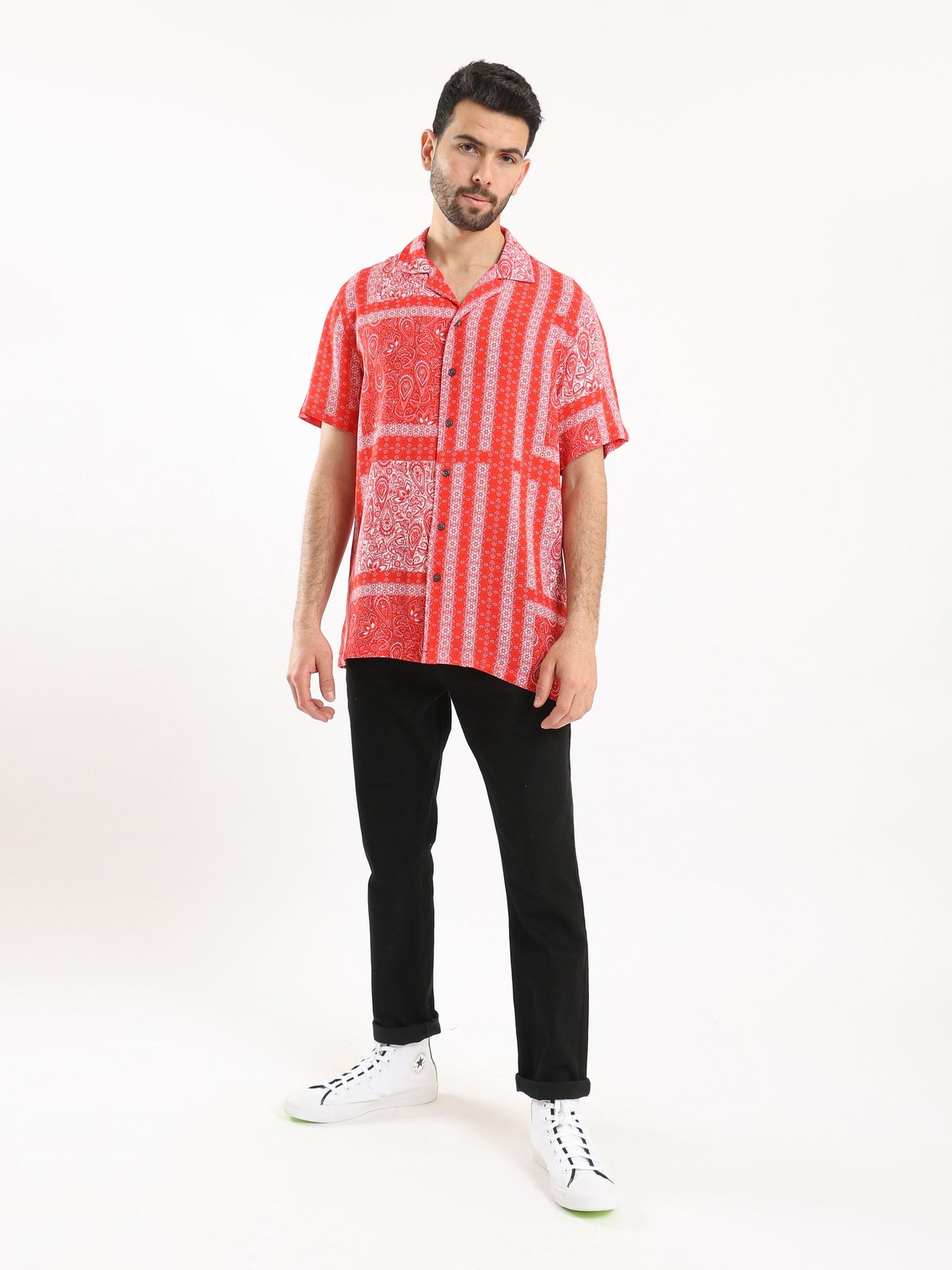 Shirt - Oriental Patterned - Button Closure