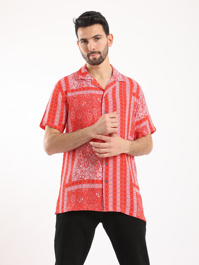Shirt - Oriental Patterned - Button Closure