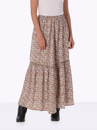 Skirt - Long Length - Floral Print