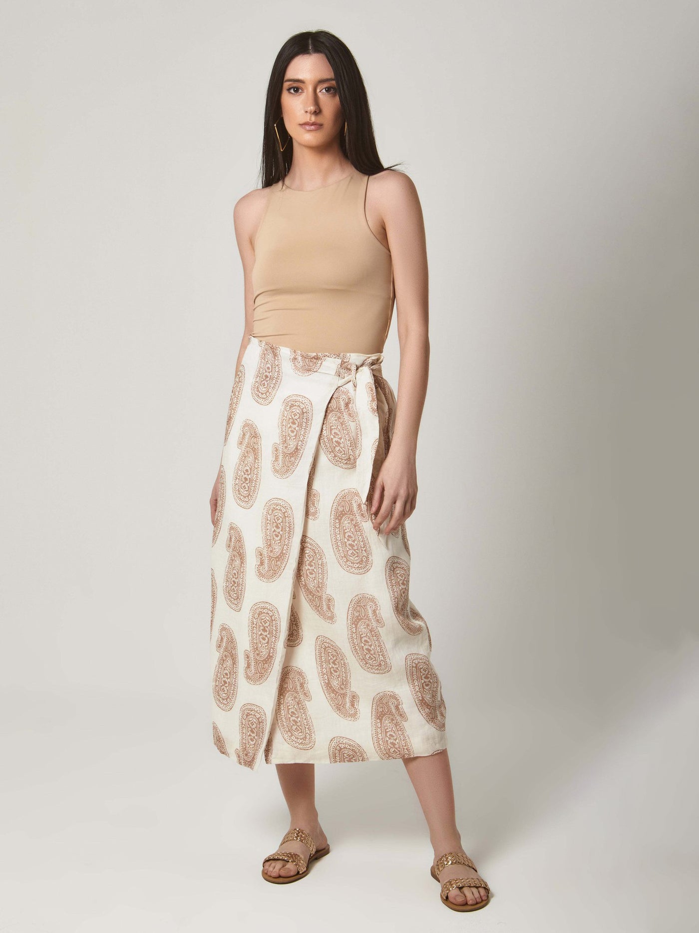 Skirt - Paisley Print - Front Wrap