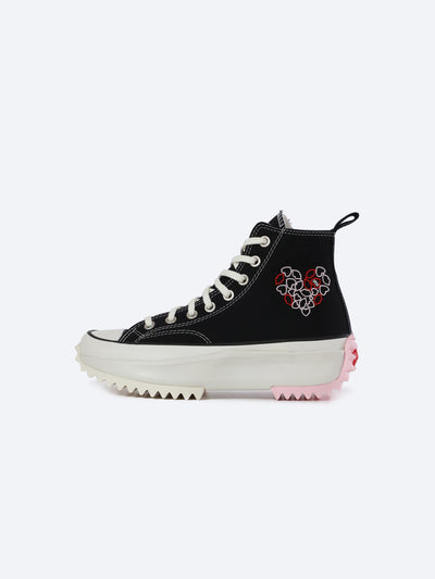 Sneakers - Run Star Hike Platform - Embroidered Hearts