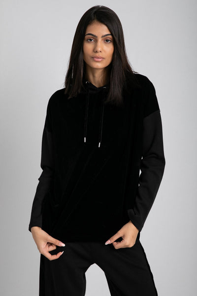 Sweatshirt - Contrast Material - Hooded