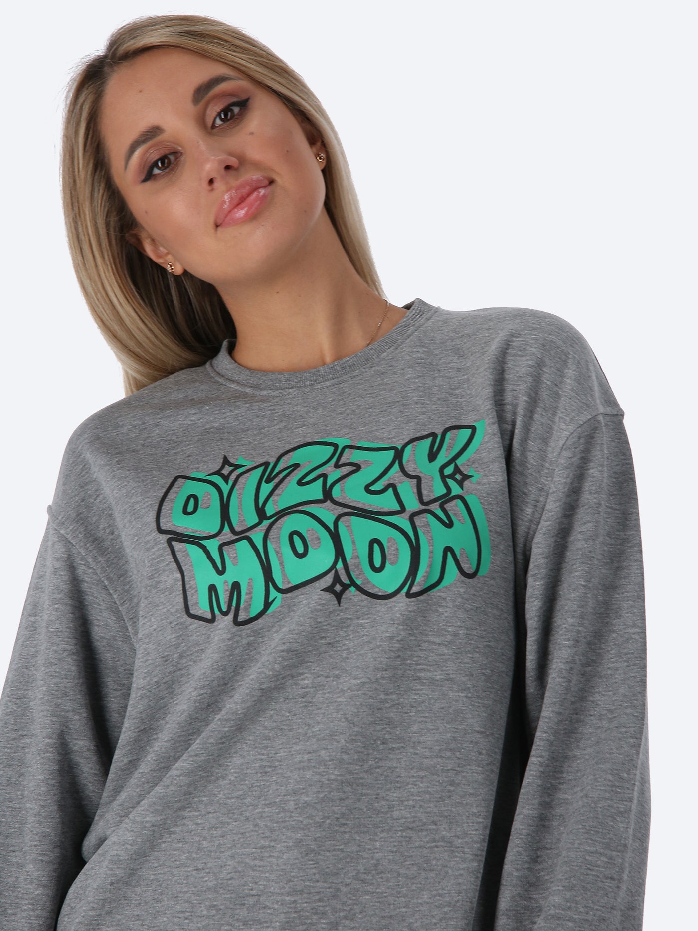 Sweatshirt - "Dizzy Moon" - Round Neck