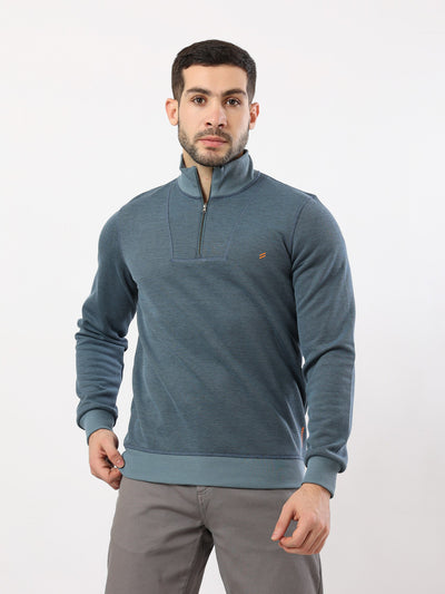 Sweatshirt - High Neck - Zipped