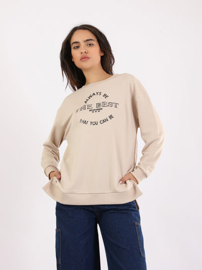 Sweatshirt - Printed - Round Neck