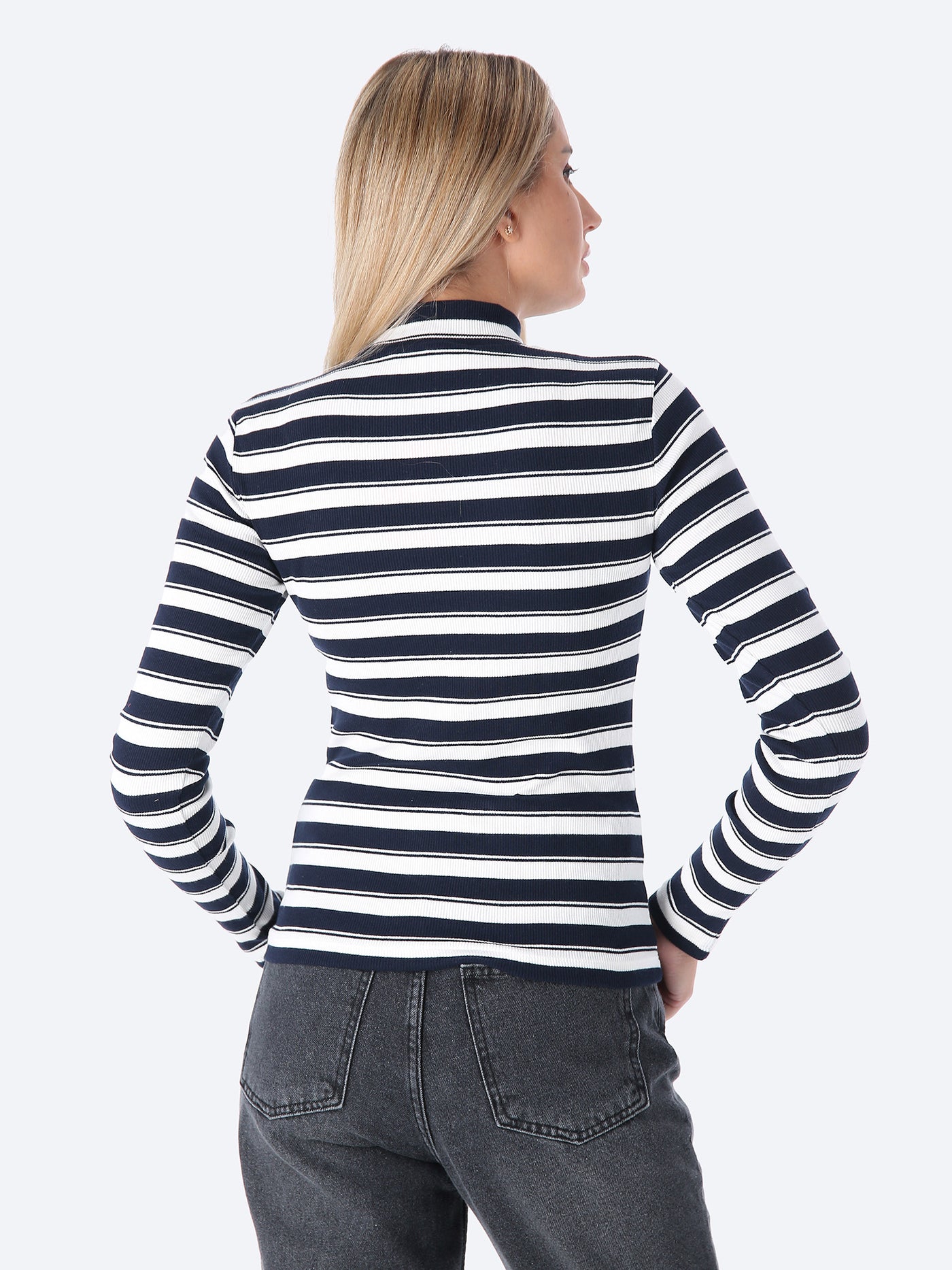 Sweatshirt - Striped - Ribbed