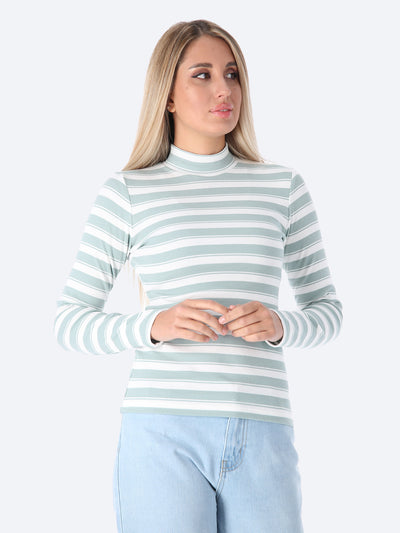 Sweatshirt - Striped - Ribbed