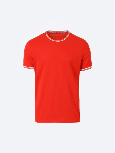 T-Shirt - Contrasting Neck and Cuffs
