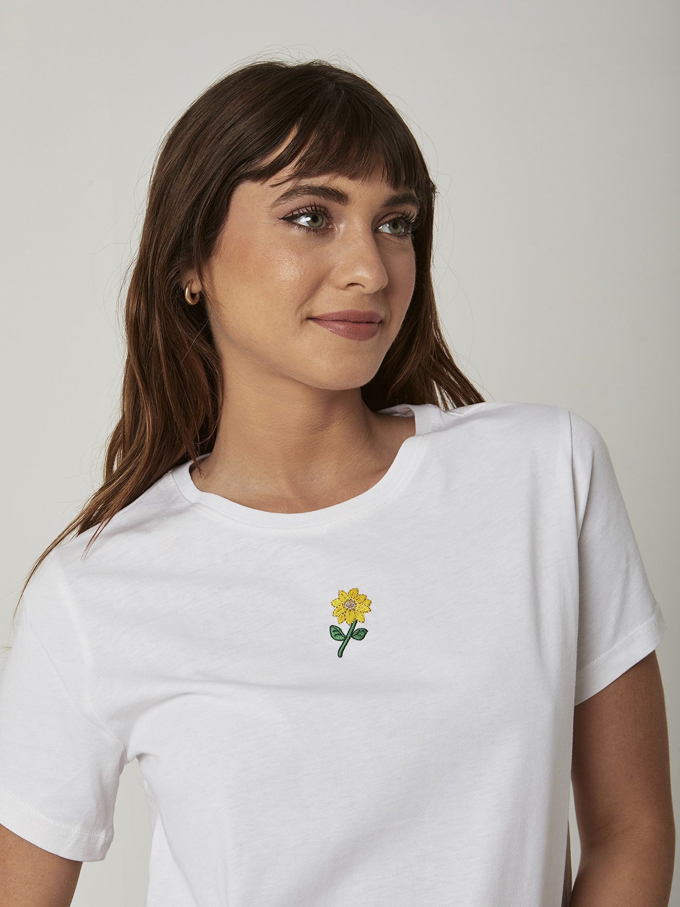 T-Shirt - Front Embroidered Flower
