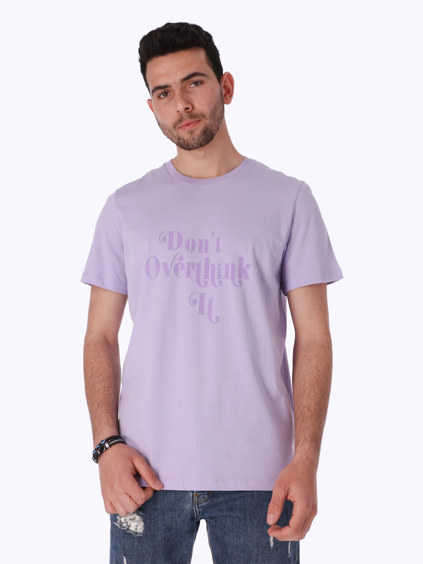 T-Shirt - Front Text Print - Short Sleeve
