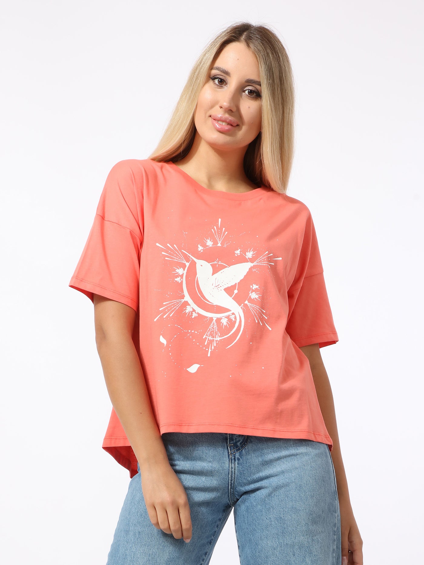 T-shirt - Bird Print - Comfy