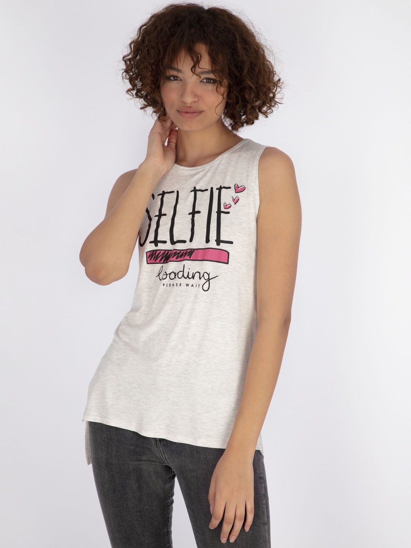 OR Tops & Blouses Front Text Print 'Selfie Loading Please Wait' Sleeveless Top