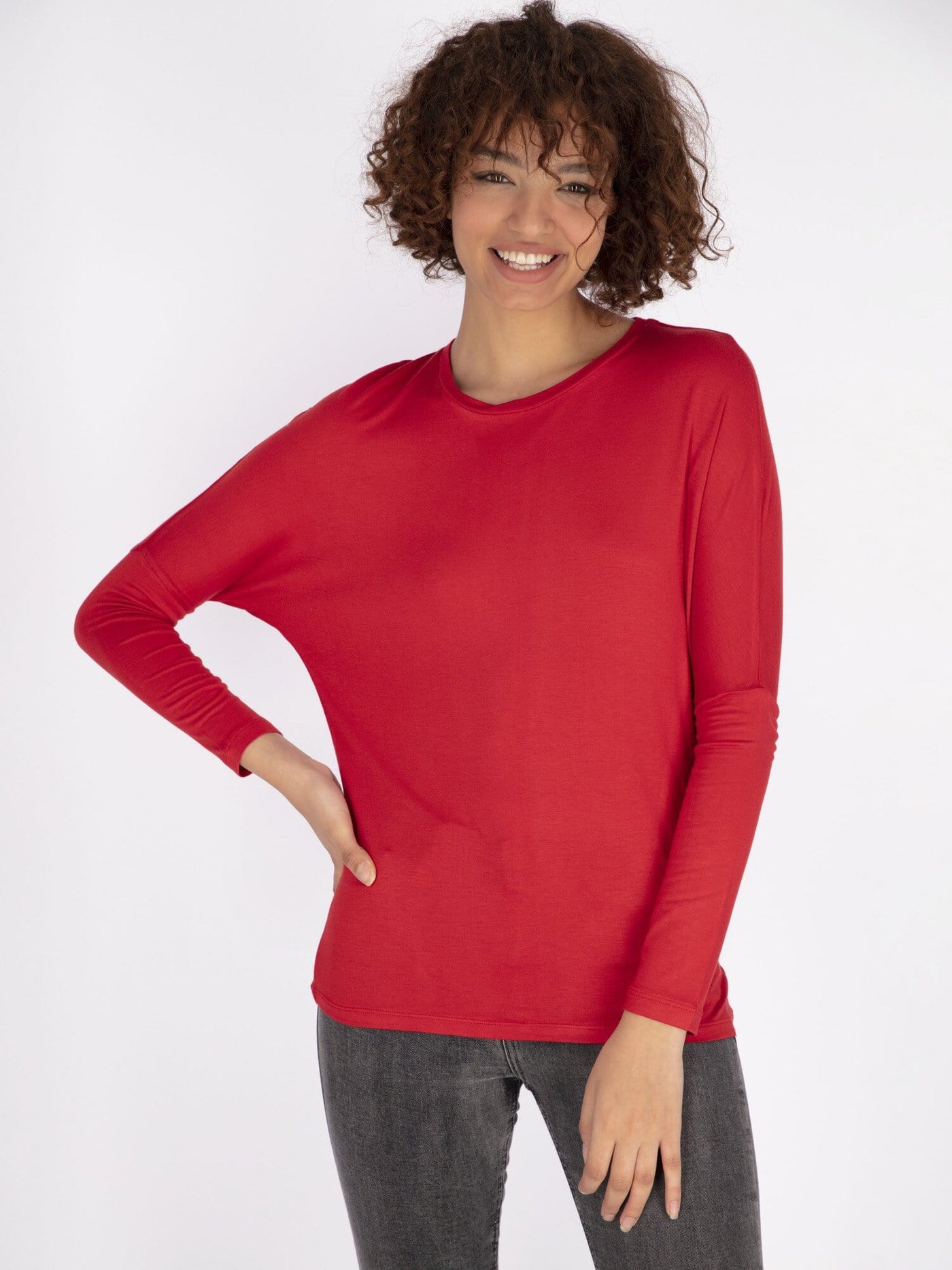 OR Tops & Blouses Dark Red / S Basic Long Batwing Sleeve Top
