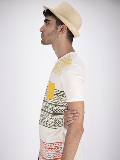 OR T-Shirts Horizontal Striped T-Shirt with Front Pocket