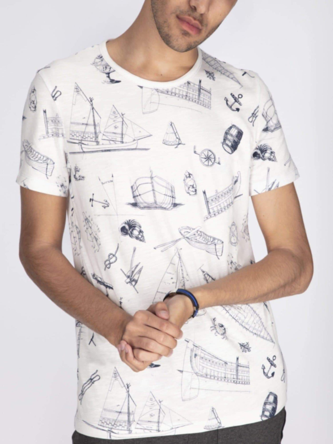 OR T-Shirts White / S All-Over Marine Print T-Shirt