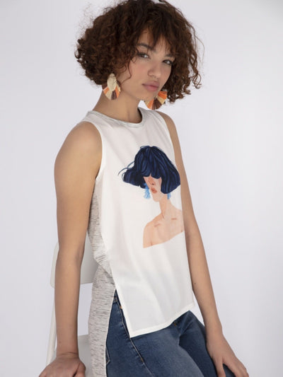 OR Tops & Blouses Front Print Sleeveless Top
