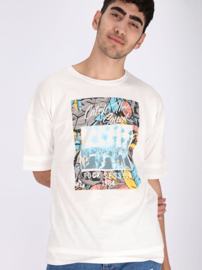 OR T-Shirts White / M Catch the sound front print Short-Sleeve T-Shirt