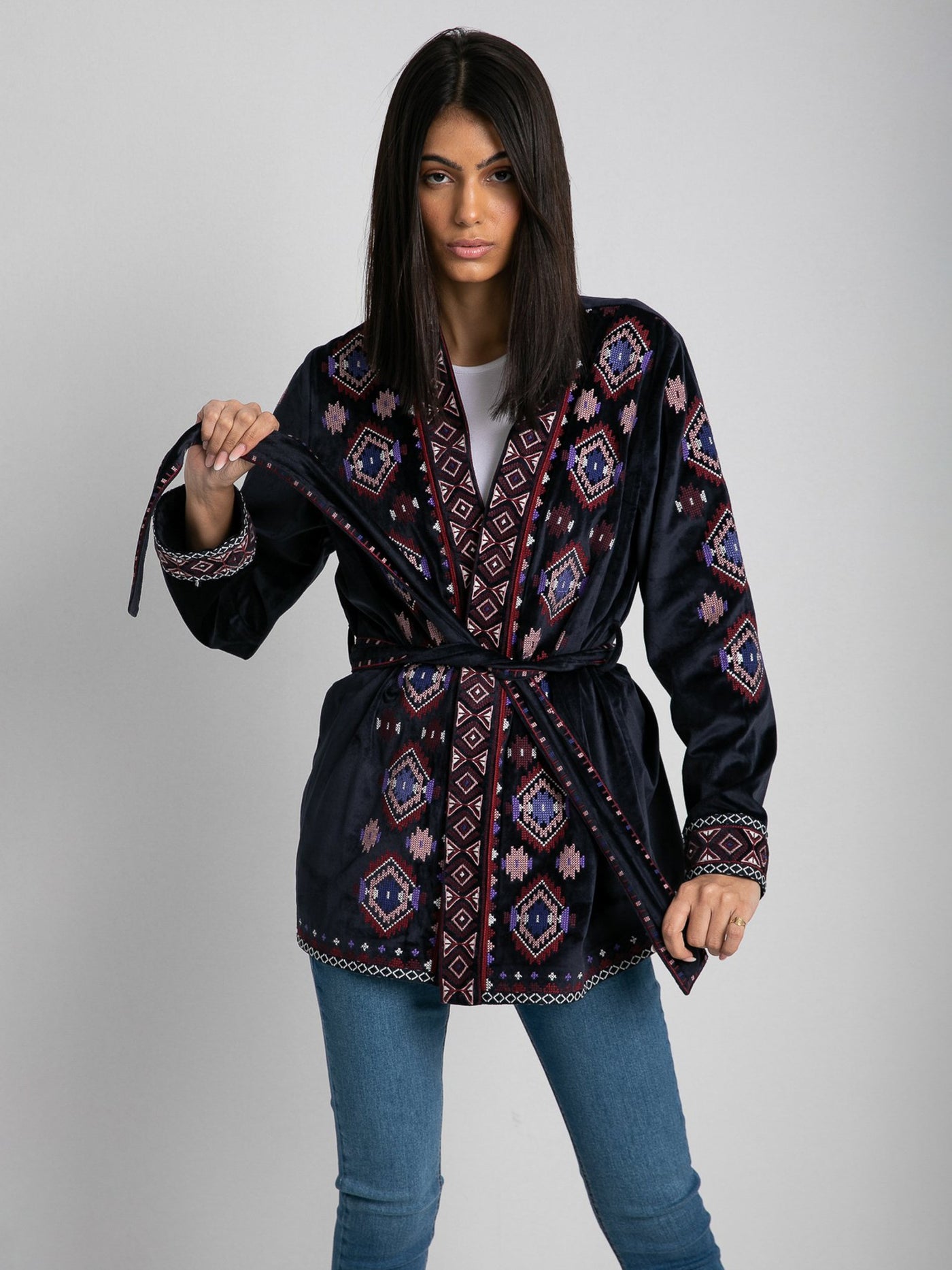 Velvet Jacket - Embroidered Design