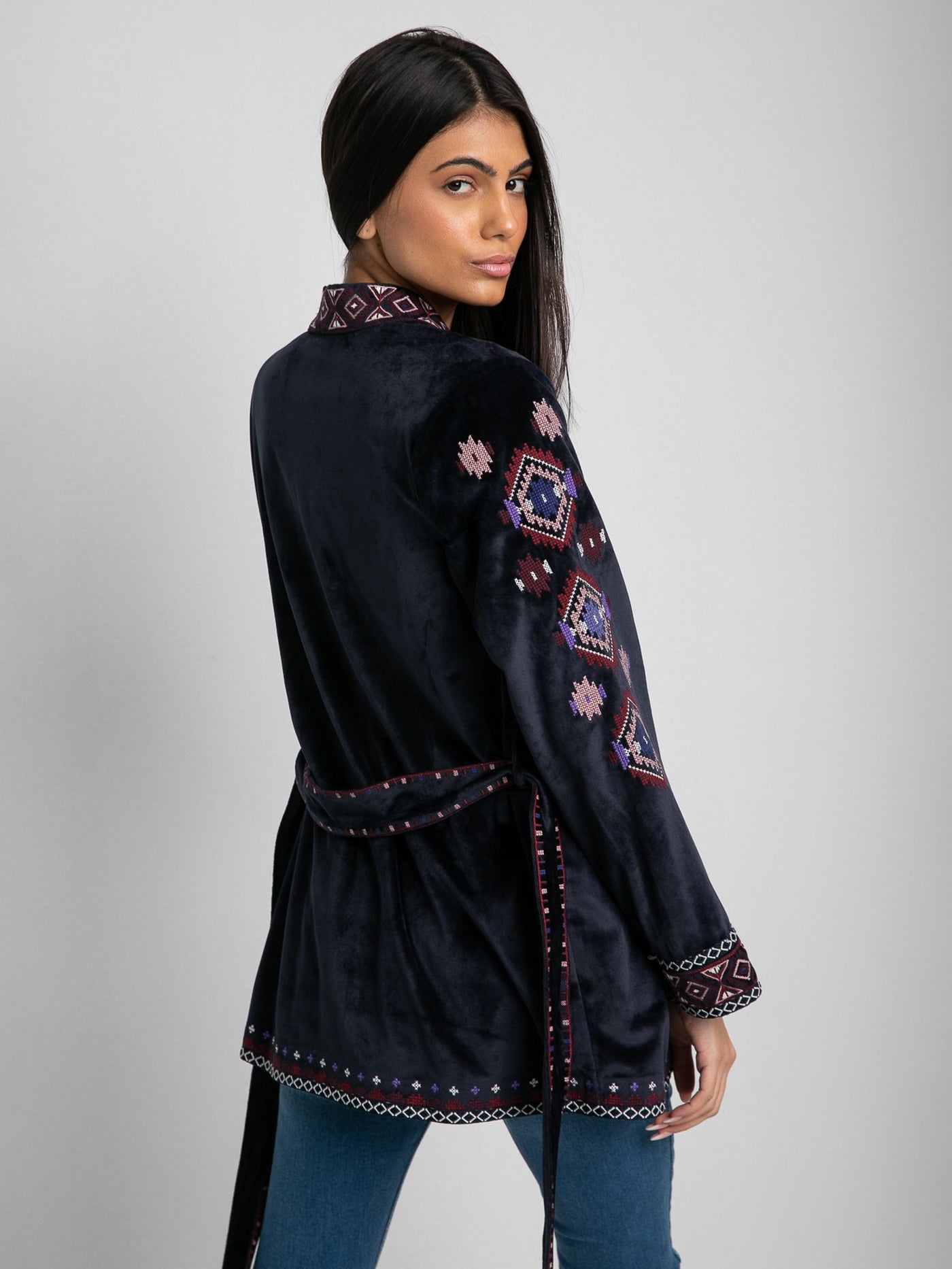 Velvet Jacket - Embroidered Design