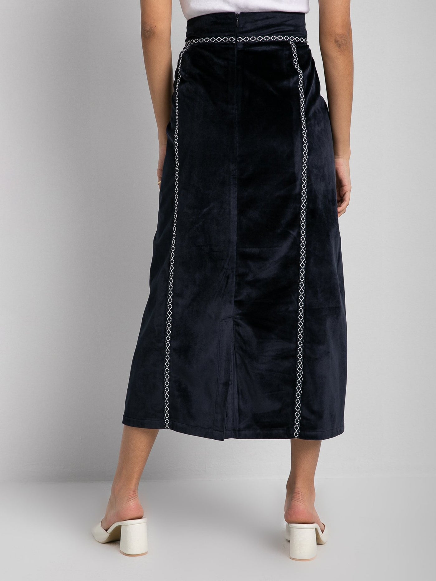 Velvet Skirt - Embroidered Design