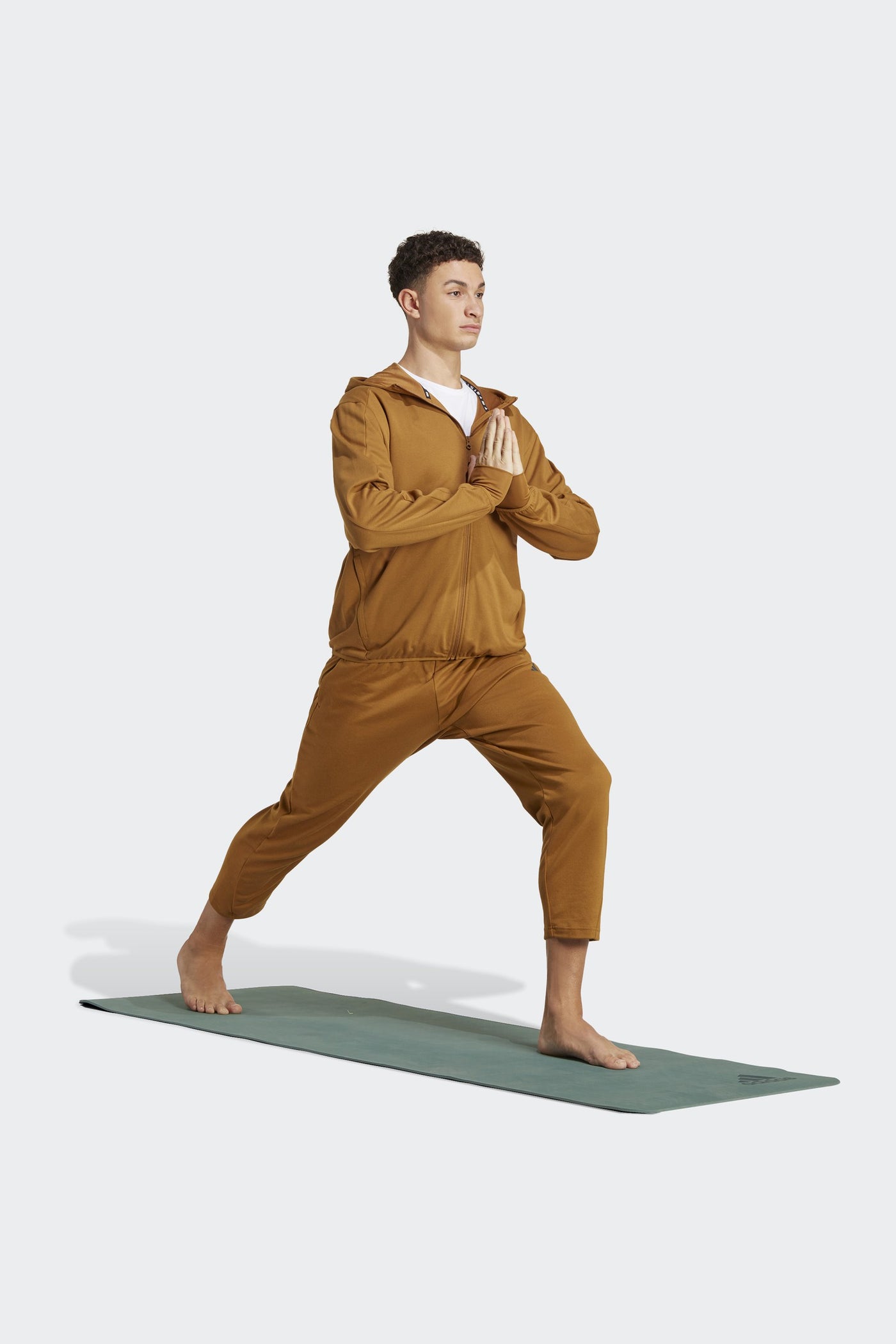 adidas Yoga Base Training AEROREADY Full-Zip Hoodie - Brown, Men's Yoga