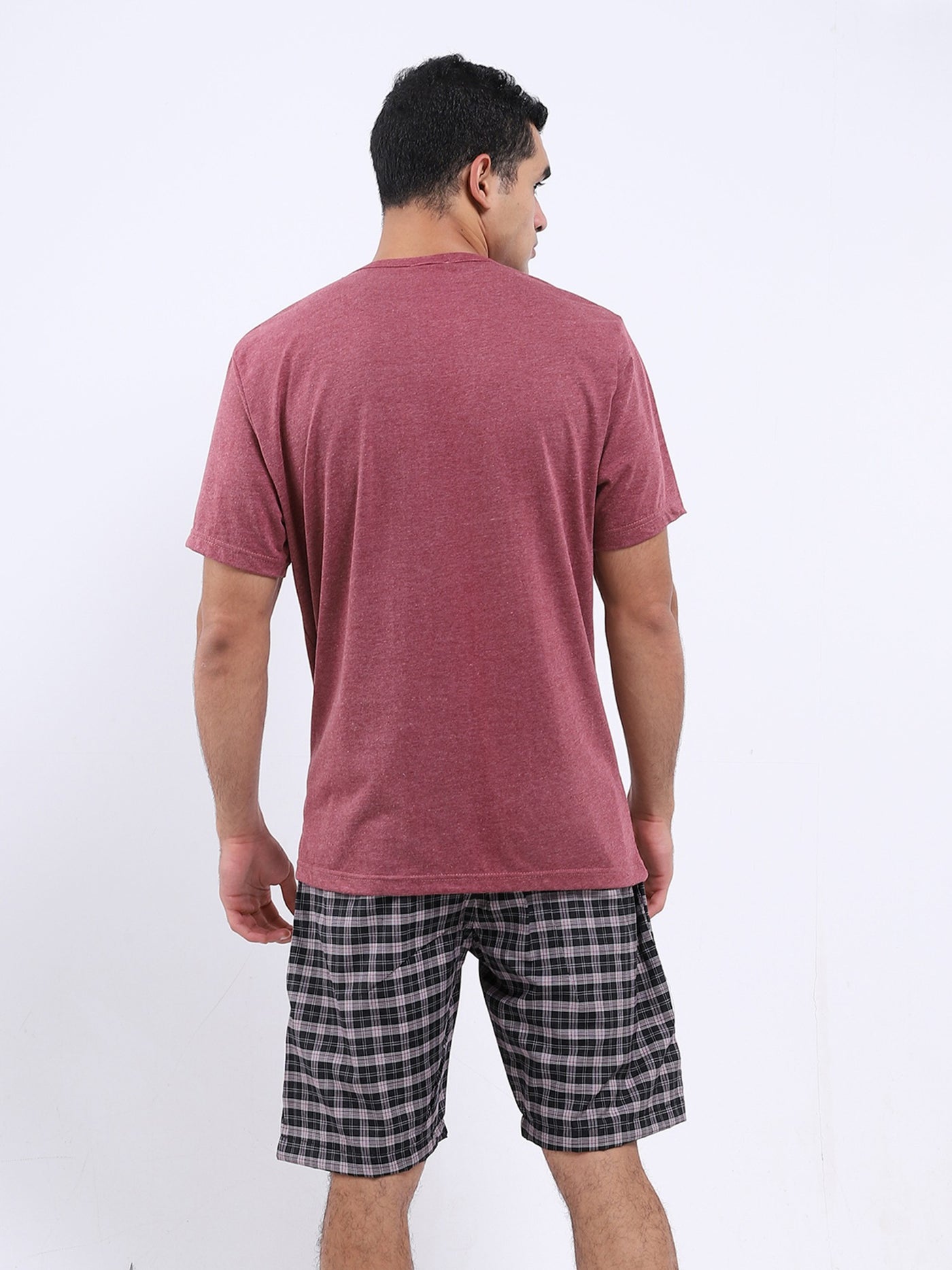 Kady Men's Plaid Pajama Shorts Set