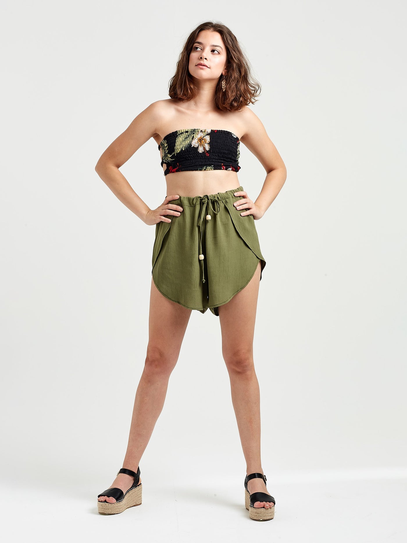 OPIO Women's Drawstring Side Slit Shorts