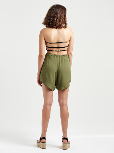 OPIO Women's Drawstring Side Slit Shorts