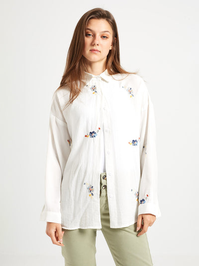 OPIO Women's Floral Embroidery Shirt