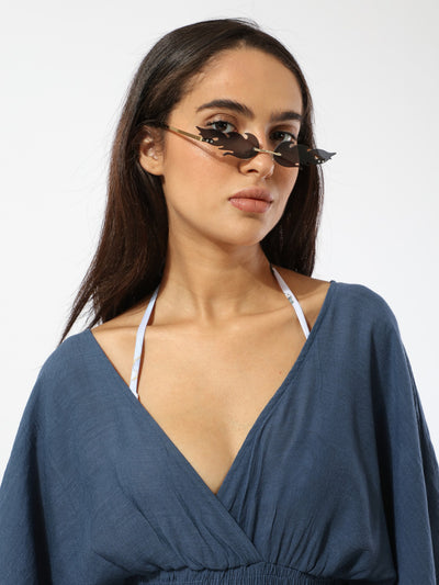 Sunglasses - ROMWE Cyber Lover - Rimless Flame Frame