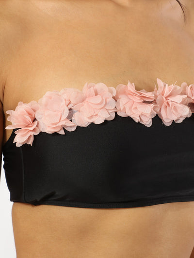 Bikini Set - Floral Applique Top