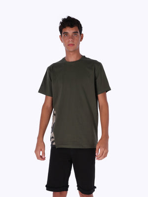 Merch Men's Army Print Contrast Side Panel T-Shirt