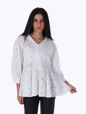 Peplum Blouse - 3/4 Sleeves