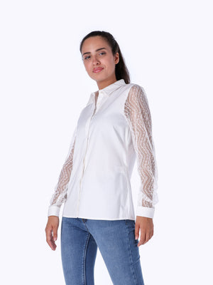 Marie Louis Women's Lace Sleeves Blouse