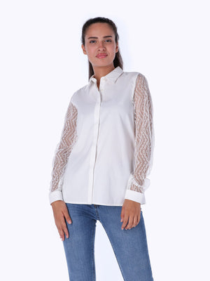 Marie Louis Women's Lace Sleeves Blouse