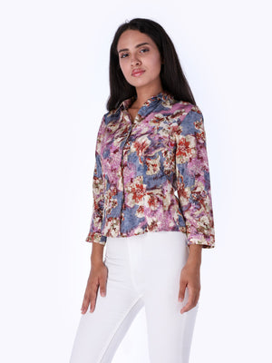 Marie Louis Women's All-Over Floral Print Shirt