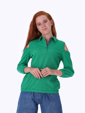 Marie Louis Women's Cut-out Shoulders Top