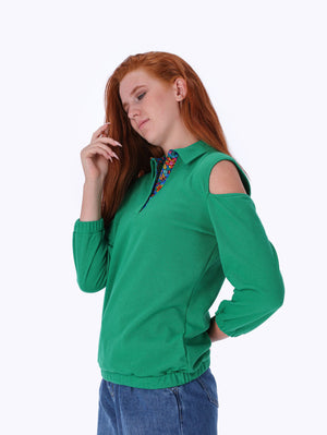 Marie Louis Women's Cut-out Shoulders Top