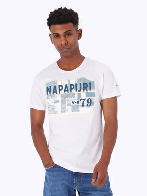 White Rabbit Men's "NAPAPIJRI" Front Print T-Shirt