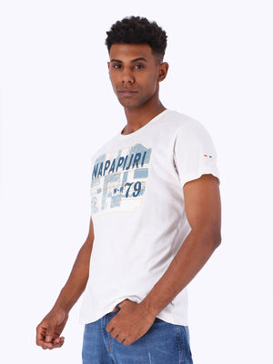 White Rabbit Men's "NAPAPIJRI" Front Print T-Shirt