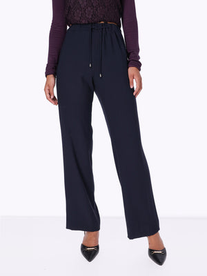 Wide Leg Pants - Drawstring Elasticated Waistband