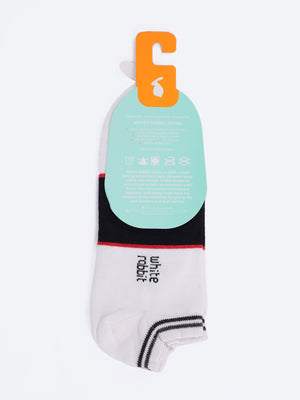 White Rabbit Men's Color Block Low Cut Socks