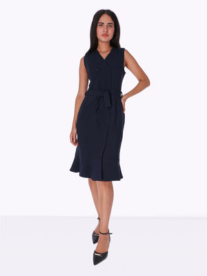 Double Breasted Dress - Sleeveless