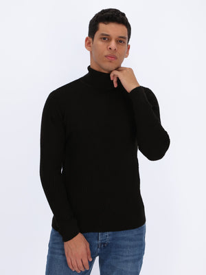Interlace Ribbed Knitted Sweater