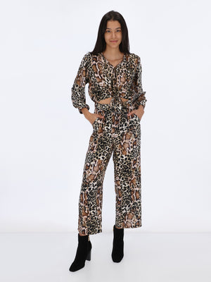 Leopard Long Sleeve Jumpsuit