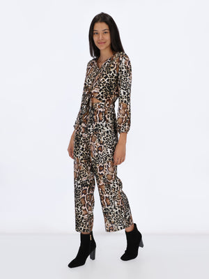 Leopard Long Sleeve Jumpsuit