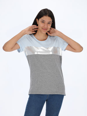 Chest Silver Panel T-Shirt